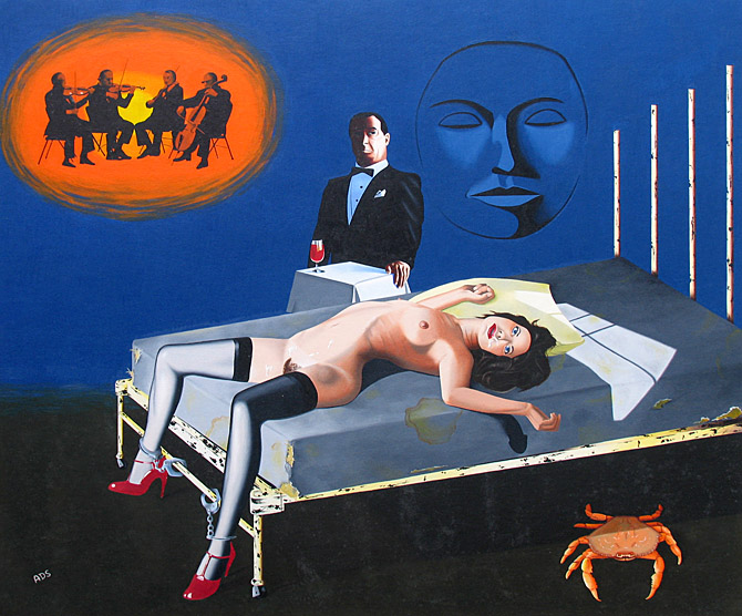Surreal bondage painting